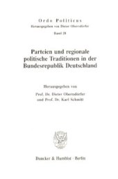 book Parteien und regionale politische Traditionen in der Bundesrepublik Deutschland