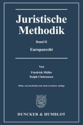 book Juristische Methodik: Band II: Europarecht