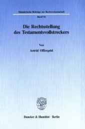 book Die Rechtsstellung des Testamentsvollstreckers