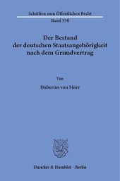 book Der Bestand der deutschen Staatsangehörigkeit nach dem Grundvertrag