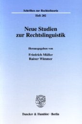 book Neue Studien zur Rechtslinguistik: Dem Gedenken an Bernd Jeand'Heur