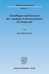 book Grundlagen und Grenzen der Analogie ›in bonam partem‹ im Strafrecht