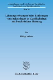 book Leistungsstörungen beim Einbringen von Sacheinlagen in Gesellschaften mit beschränkter Haftung