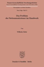 book Das Problem der Nettoumsatzsteuer im Handwerk