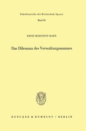 book Das Dilemma des Verwaltungsmannes