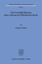 book Die Geschäftsführung ohne Auftrag im Öffentlichen Recht