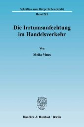 book Die Irrtumsanfechtung im Handelsverkehr