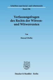 book Verfassungsfragen des Rechts der Witwen- und Witwerrenten