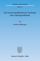 book Die Untreuestrafbarkeit des Vorstands einer Aktiengesellschaft