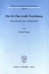 book Die EG-Öko-Audit-Verordnung: Determinanten ihrer Wirksamkeit