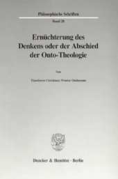 book Ernüchterung des Denkens oder der Abschied der Onto-Theologie