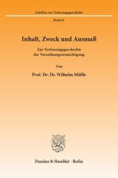 book Inhalt, Zweck und Ausmaß: Zur Verfassungsgeschichte der Verordnungsermächtigung