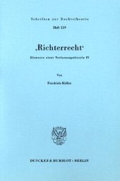 book 'Richterrecht': Elemente einer Verfassungstheorie IV