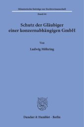 book Schutz der Gläubiger einer konzernabhängigen GmbH