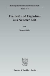 book Freiheit und Eigentum aus Neuerer Zeit