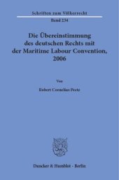 book Die Übereinstimmung des deutschen Rechts mit der Maritime Labour Convention, 2006