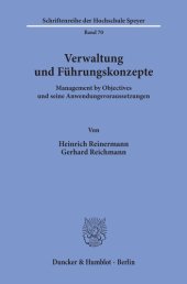 book Verwaltung und Führungskonzepte: Management by Objectives und seine Anwendungsvoraussetzungen