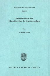 book Auslandskonkurs und Disposition über das Inlandsvermögen