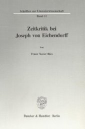 book Zeitkritik bei Joseph von Eichendorff