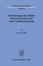 book Anforderungen des Habitat- und Artenschutzrechts nach Vorhabenzulassung