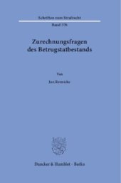 book Zurechnungsfragen des Betrugstatbestands