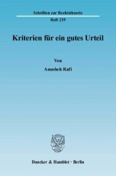 book Kriterien für ein gutes Urteil