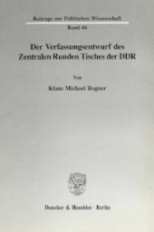 book Der Verfassungsentwurf des Zentralen Runden Tisches der DDR