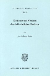 book Elemente und Grenzen des zivilrechtlichen Denkens