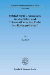 book Related-Party Transactions im deutschen und US-amerikanischen Recht der Aktiengesellschaft