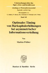 book Optimales Timing von Barkapitalerhöhungen bei asymmetrischer Informationsverteilung