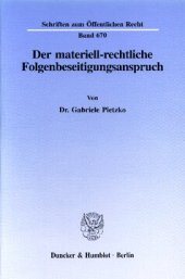 book Der materiell-rechtliche Folgenbeseitigungsanspruch