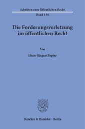 book Die Forderungsverletzung im öffentlichen Recht