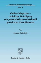 book Online-Magazine – rechtliche Würdigung von journalistisch-redaktionell gestalteten Abrufdiensten