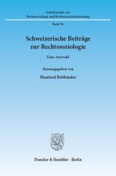 book Schweizerische Beiträge zur Rechtssoziologie: Eine Auswahl