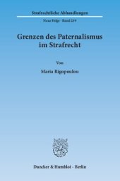 book Grenzen des Paternalismus im Strafrecht