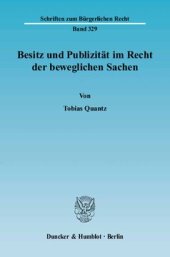 book Besitz und Publizität im Recht der beweglichen Sachen