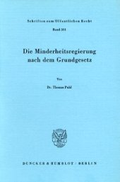 book Die Minderheitsregierung nach dem Grundgesetz