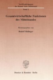 book Gesamtwirtschaftliche Funktionen des Mittelstandes