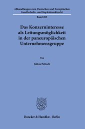 book Das Konzerninteresse als Leitungsmöglichkeit in der paneuropäischen Unternehmensgruppe