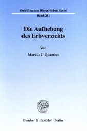 book Die Aufhebung des Erbverzichts