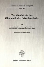 book Zur Geschichte der Ökonomik der Privathaushalte