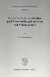 book Kritische Lebensereignisse und Verschuldungskarrieren von Verbrauchern