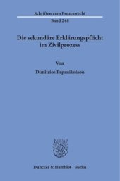 book Die sekundäre Erklärungspflicht im Zivilprozess