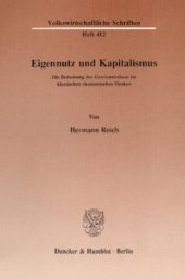 book Eigennutz und Kapitalismus: Die Bedeutung des Gewinnstrebens im klassischen ökonomischen Denken