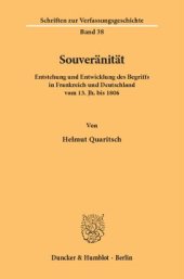 book Souveränität: Entstehung und Entwicklung des Begriffs in Frankreich und Deutschland vom 13. Jh. bis 1806