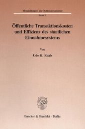 book Öffentliche Transaktionskosten und Effizienz des staatlichen Einnahmesystems