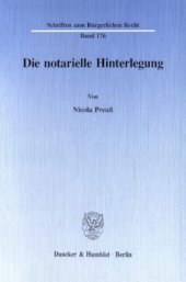 book Die notarielle Hinterlegung