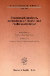 book Finanzmarktanalysen, internationaler Handel und Politikkoordination