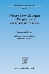 book Neuere Entwicklungen im Religionsrecht europäischer Staaten