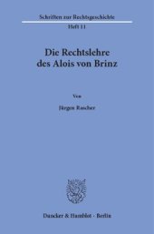 book Die Rechtslehre des Alois von Brinz